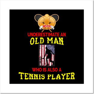 Never underestimate old man who is also a tennis player - kenin tennis player T-shirt Posters and Art